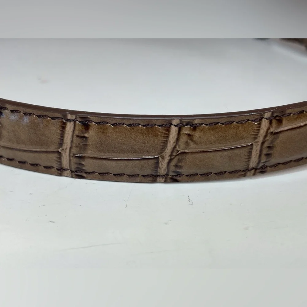 Simple Retro Vintage Women’s Brown Slim Belt Size 26”/28”‎